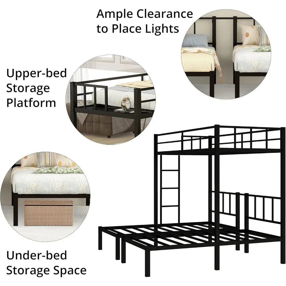 Metal Triple Twin Bunk Bed