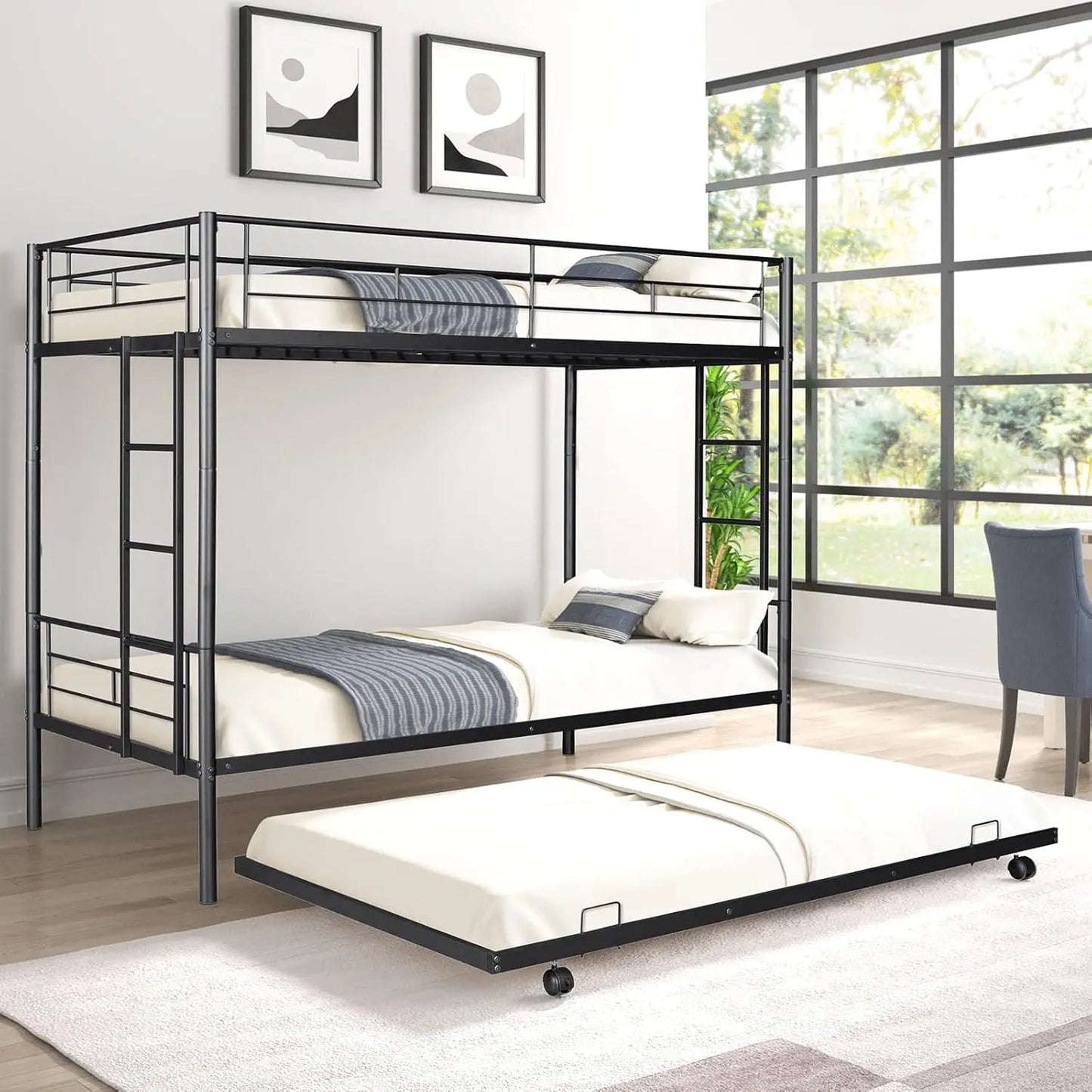 Twin Over Twin Bunk Bed Trundle