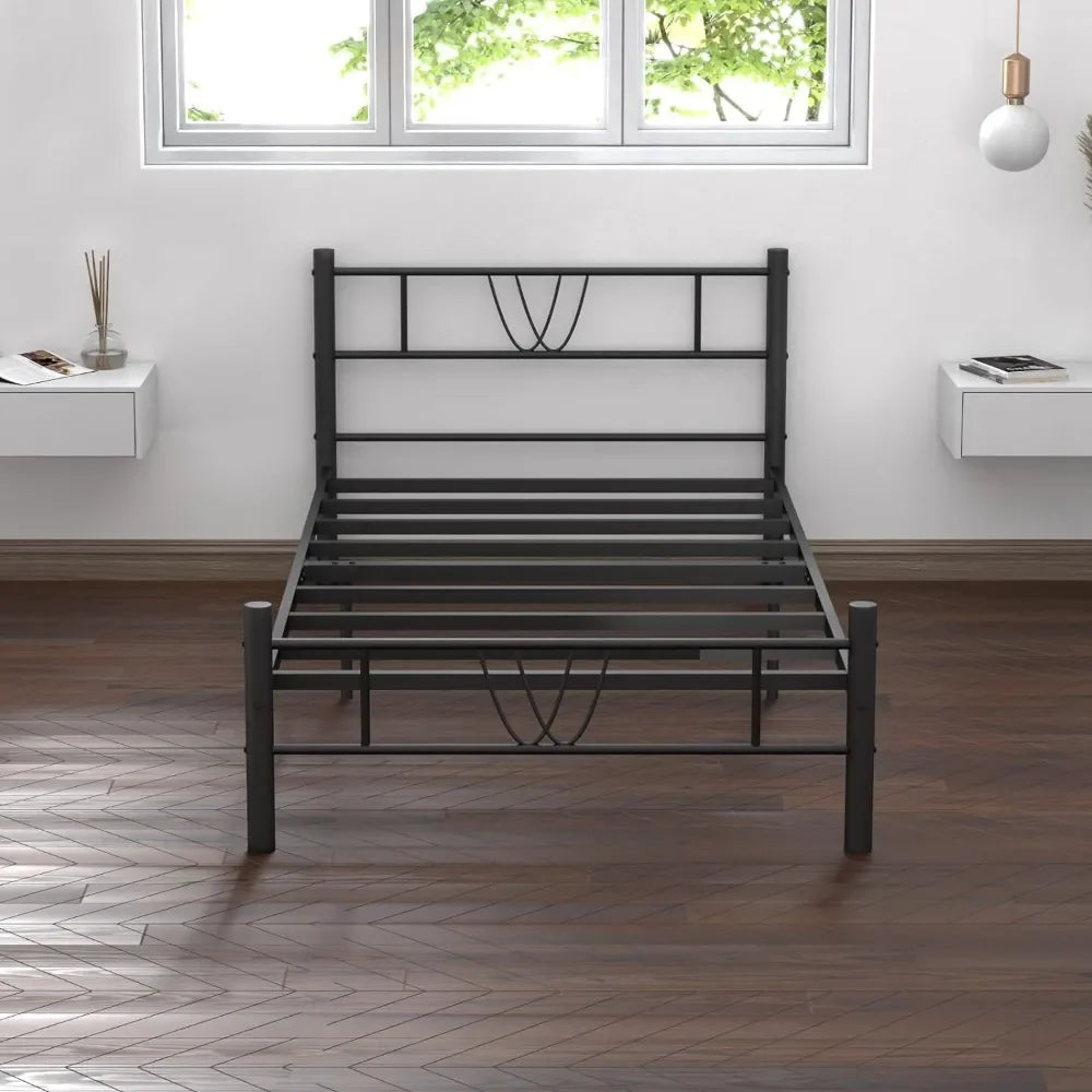 Heavy-Duty Black Double Bed Frame