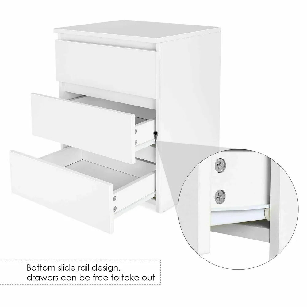 Modern White Bedside Table