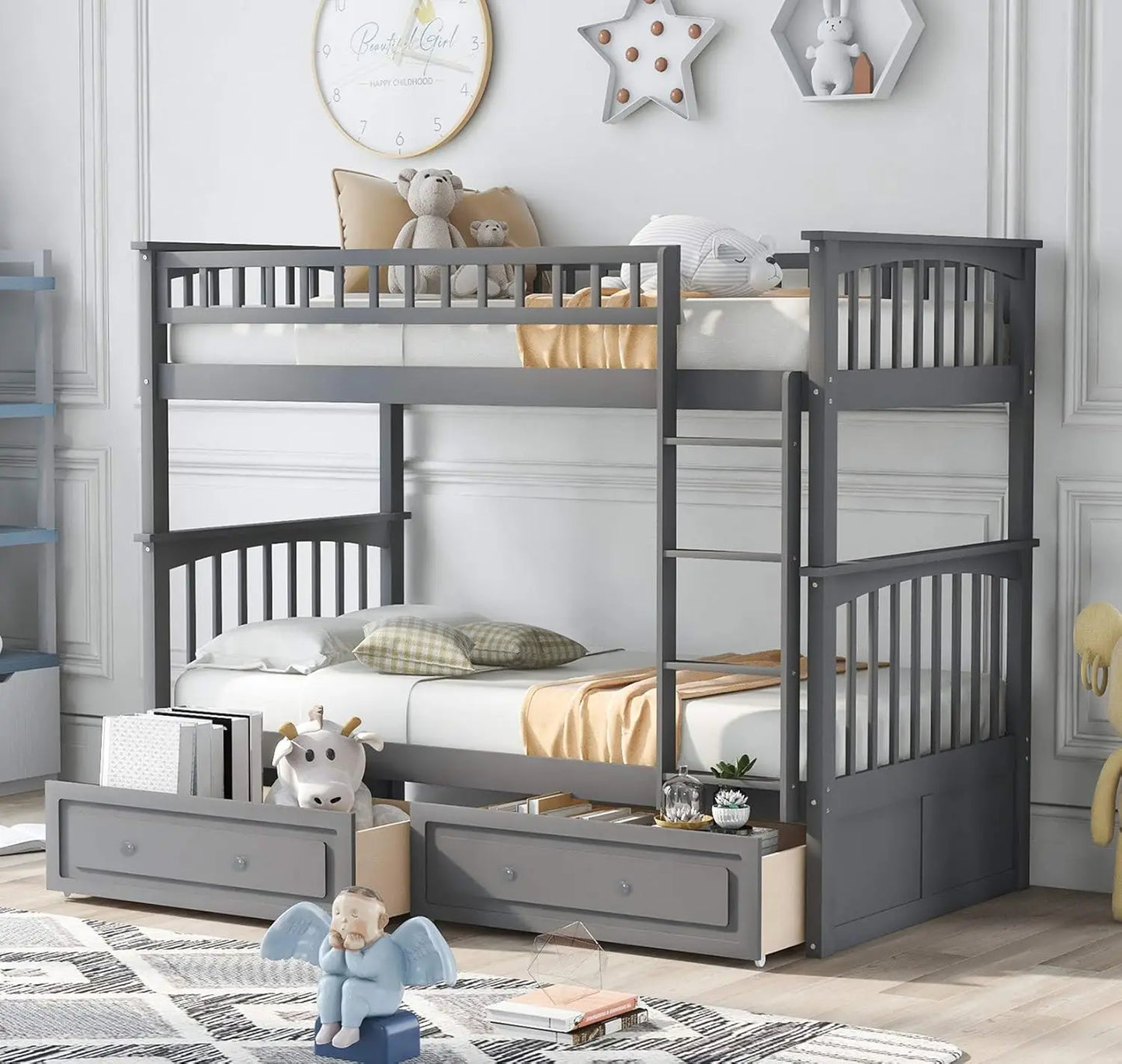Full Over Full Wood Bunk Bed