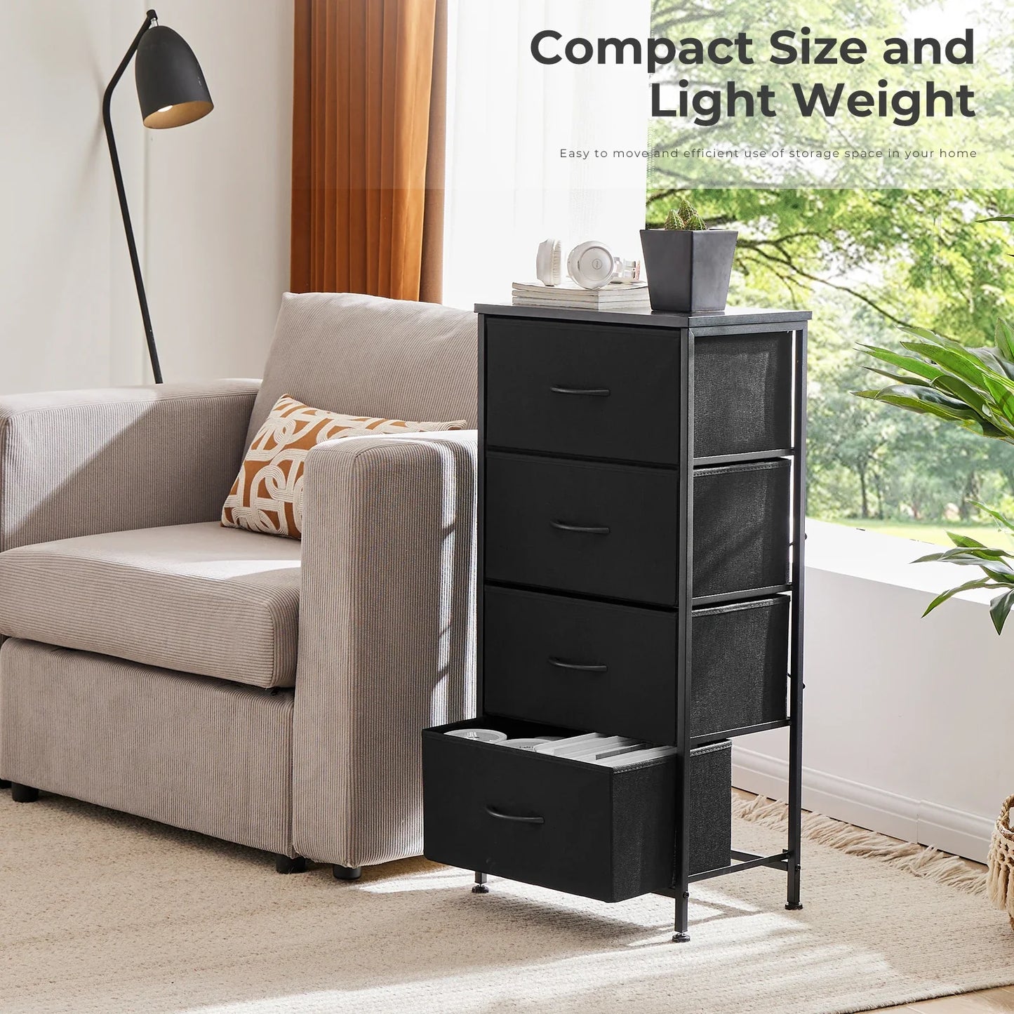 Dresser with 4 Fabric Drawers