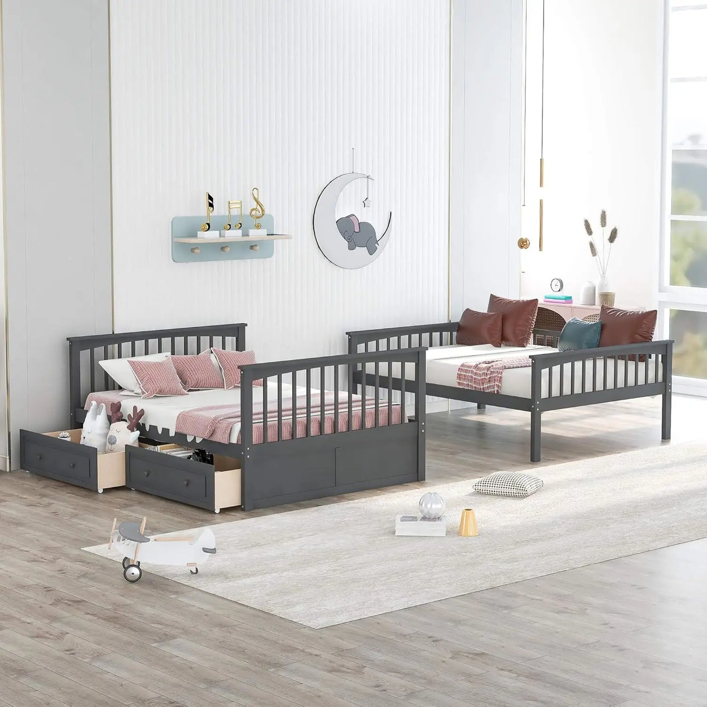 Full Over Full Wood Bunk Bed