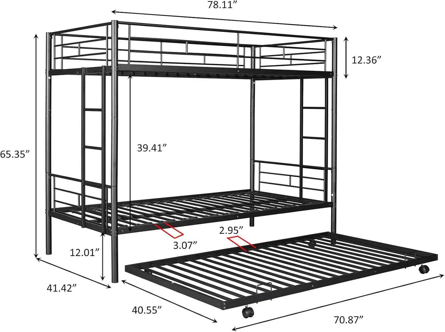 Twin Over Twin Bunk with Trundle