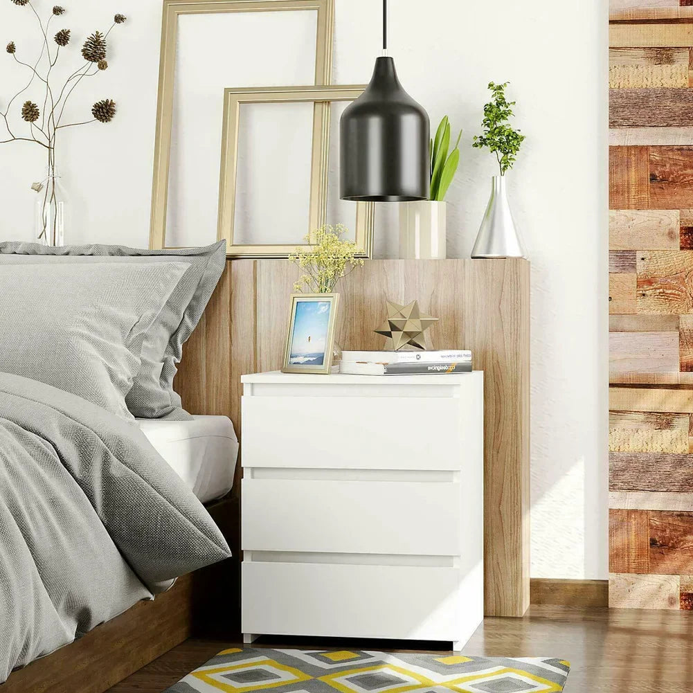 Modern White Bedside Table