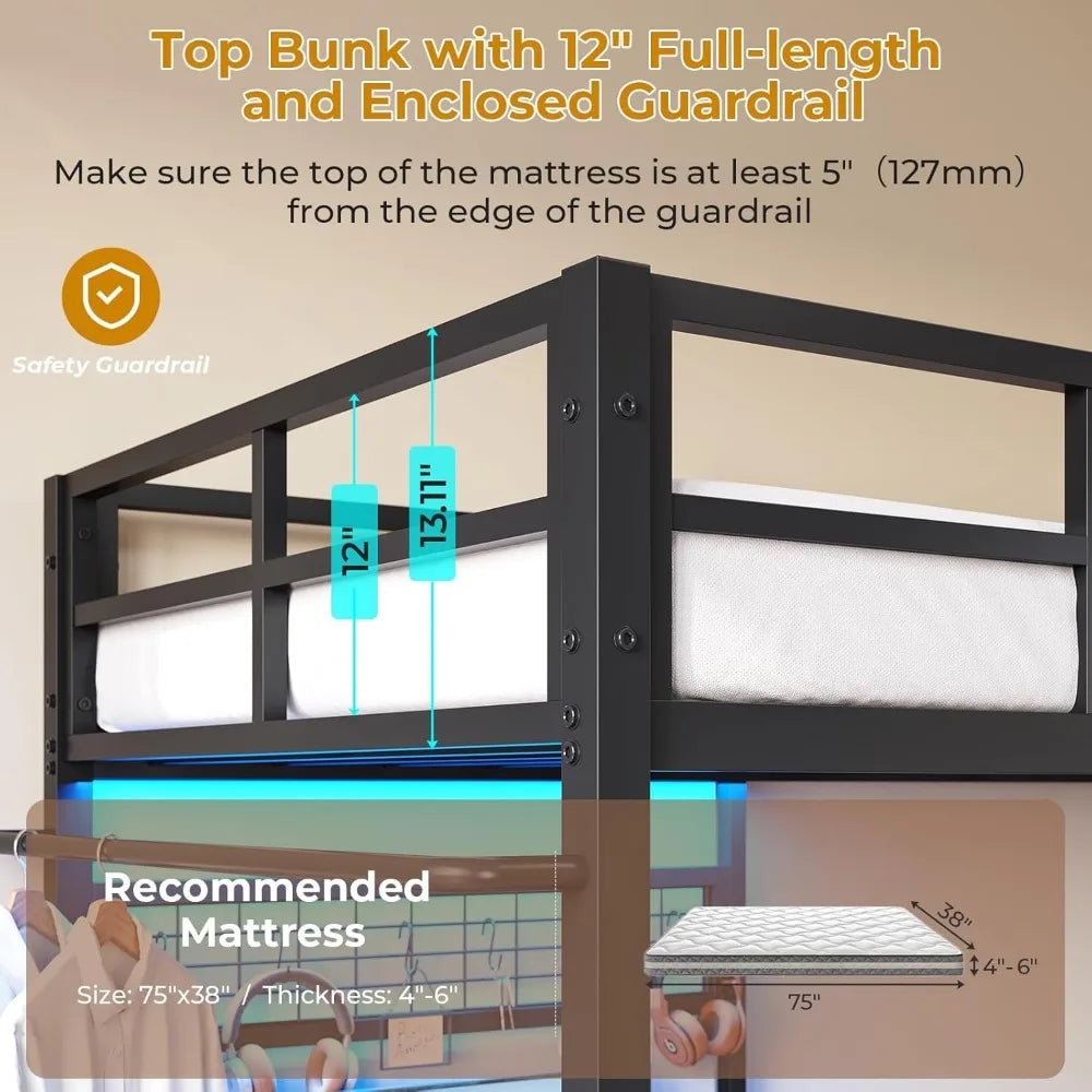 Twin Over Twin Bunk Bed Desk