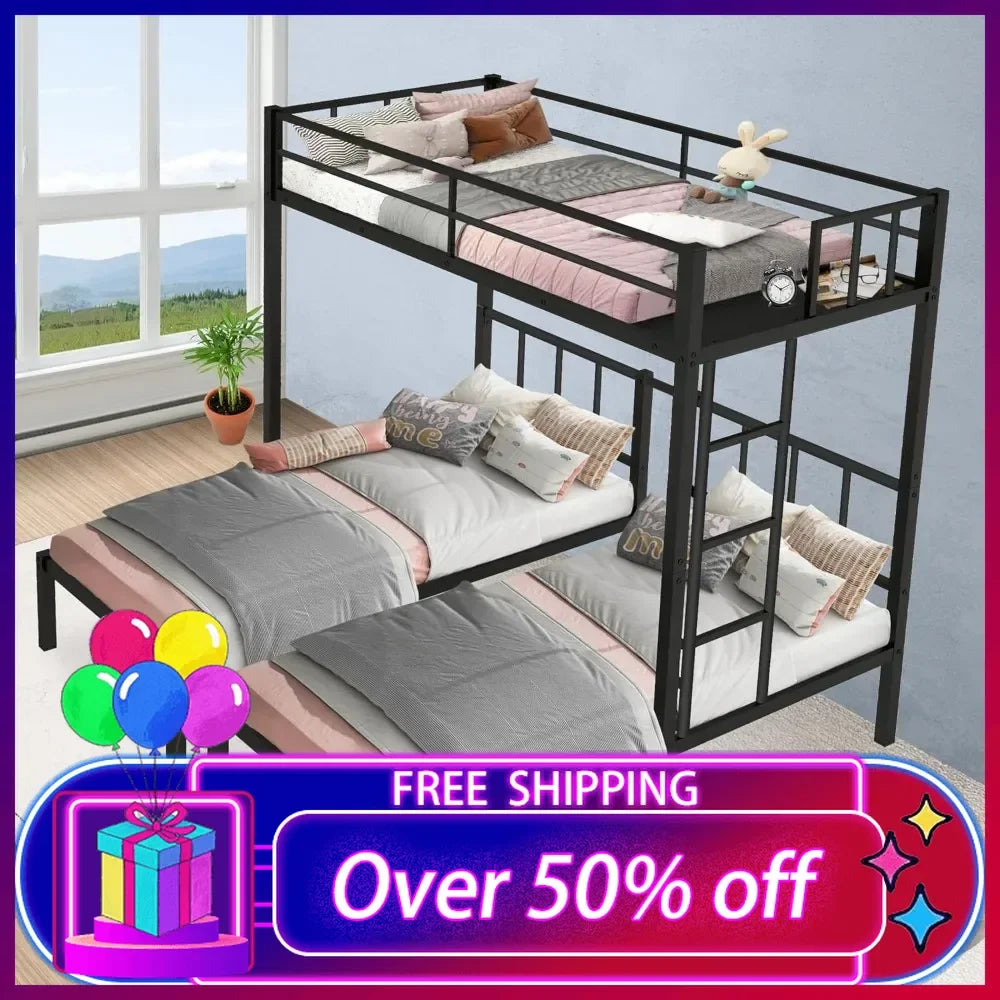 Metal Triple Twin Bunk Bed