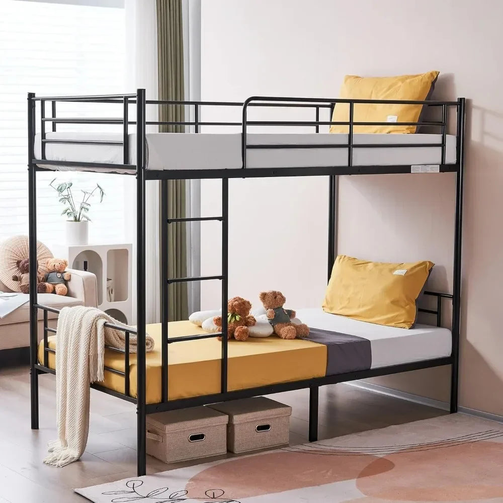 White Twin Bunk Bed with Storage