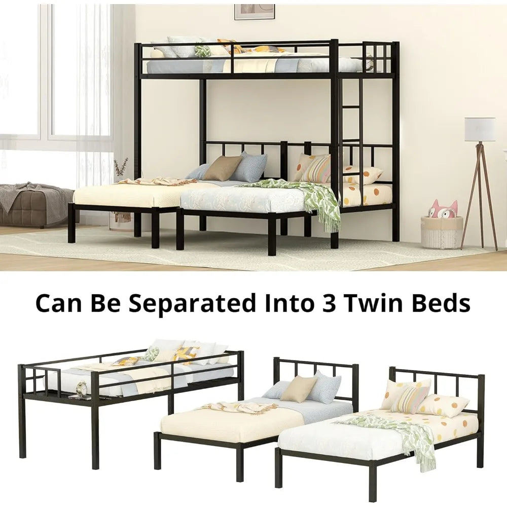 Metal Triple Twin Bunk Bed