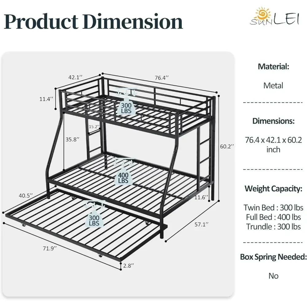 Twin Over Full Metal Bunk Bed