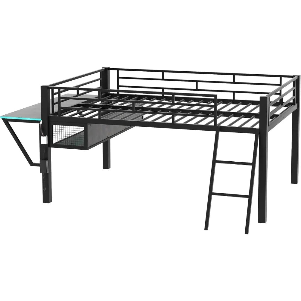 Full Metal Loft Bed with Desk