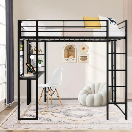 Twin Loft Bed with Desk