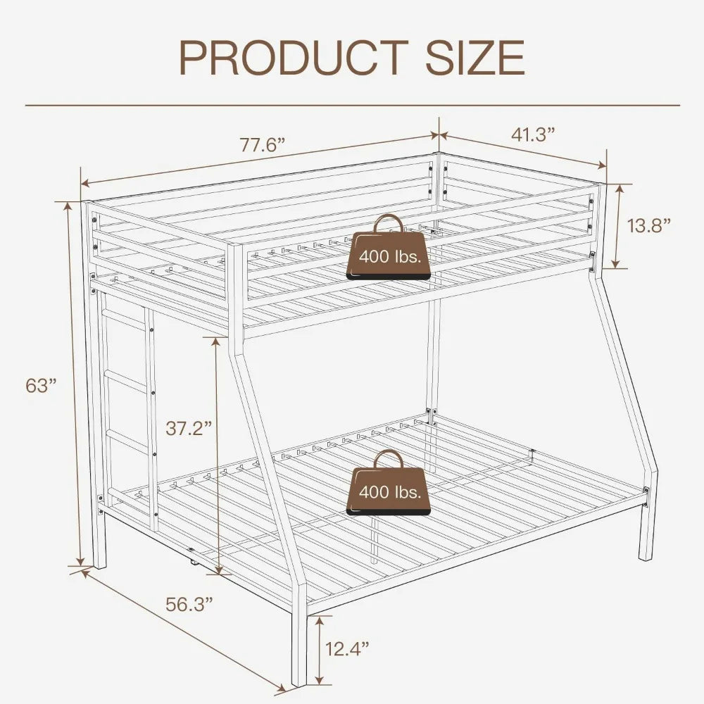 Twin Over Full Metal Bunk