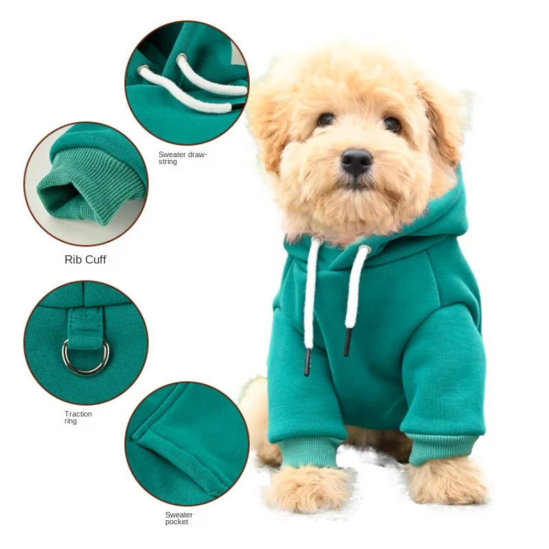 Warm Fleece Dog Hoodie Vest