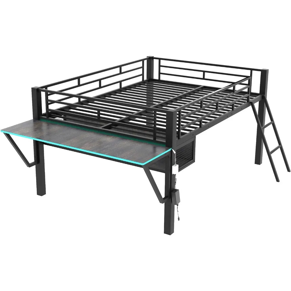 Full Metal Loft Bed with Desk
