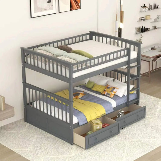 Full Over Full Wood Bunk Bed