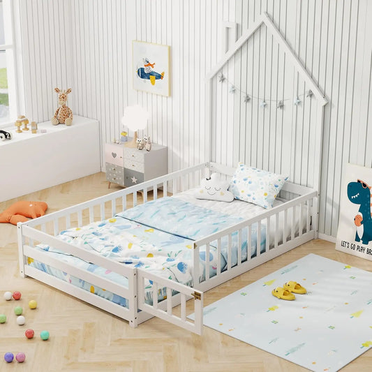 Twin House Floor Bed Wood