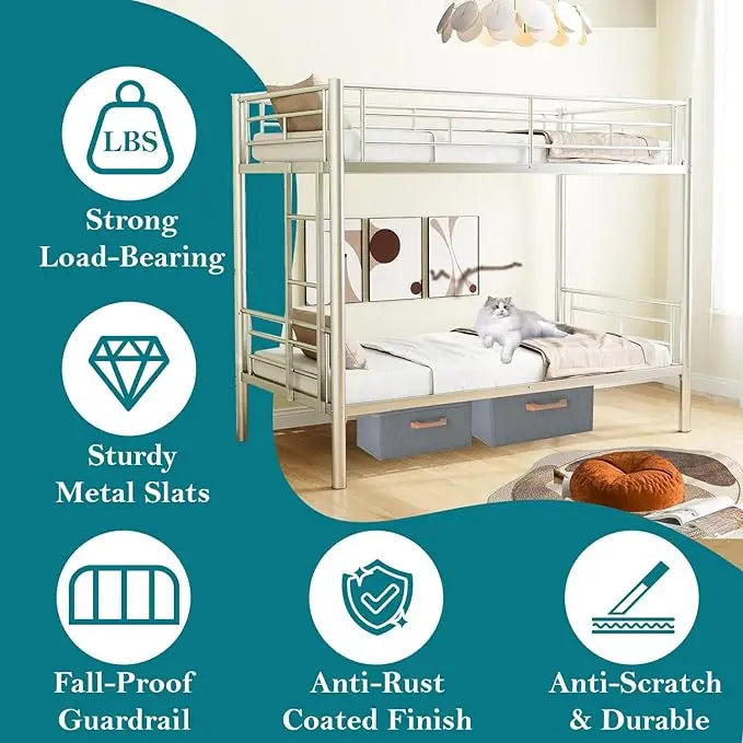 Twin Over Twin Metal Bunk Bed