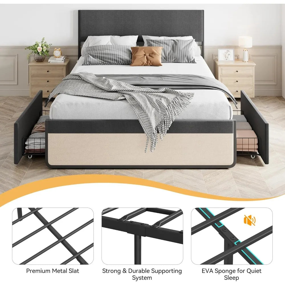 Queen Bed Frame with Storage