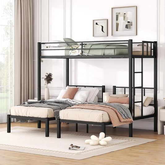 Twin Triple Bunk Bed with Desk