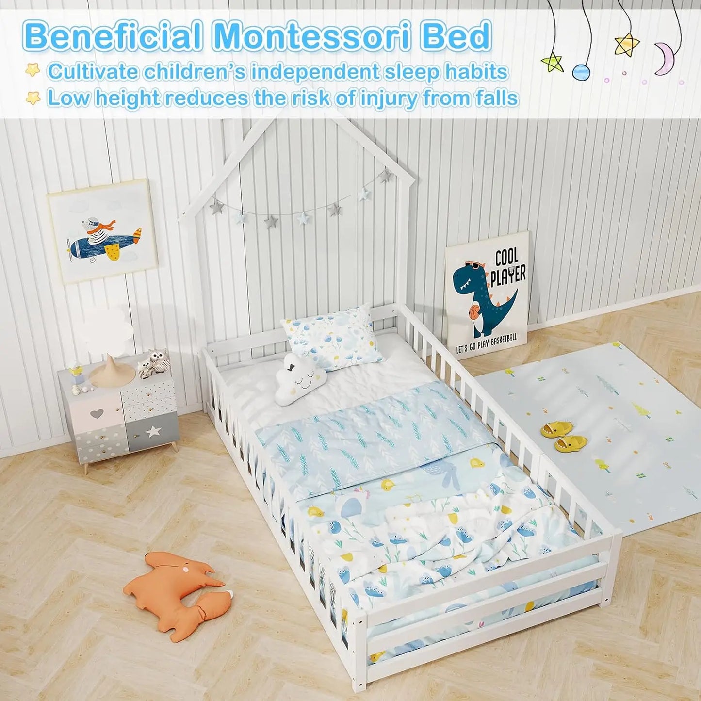 Twin House Floor Bed Wood