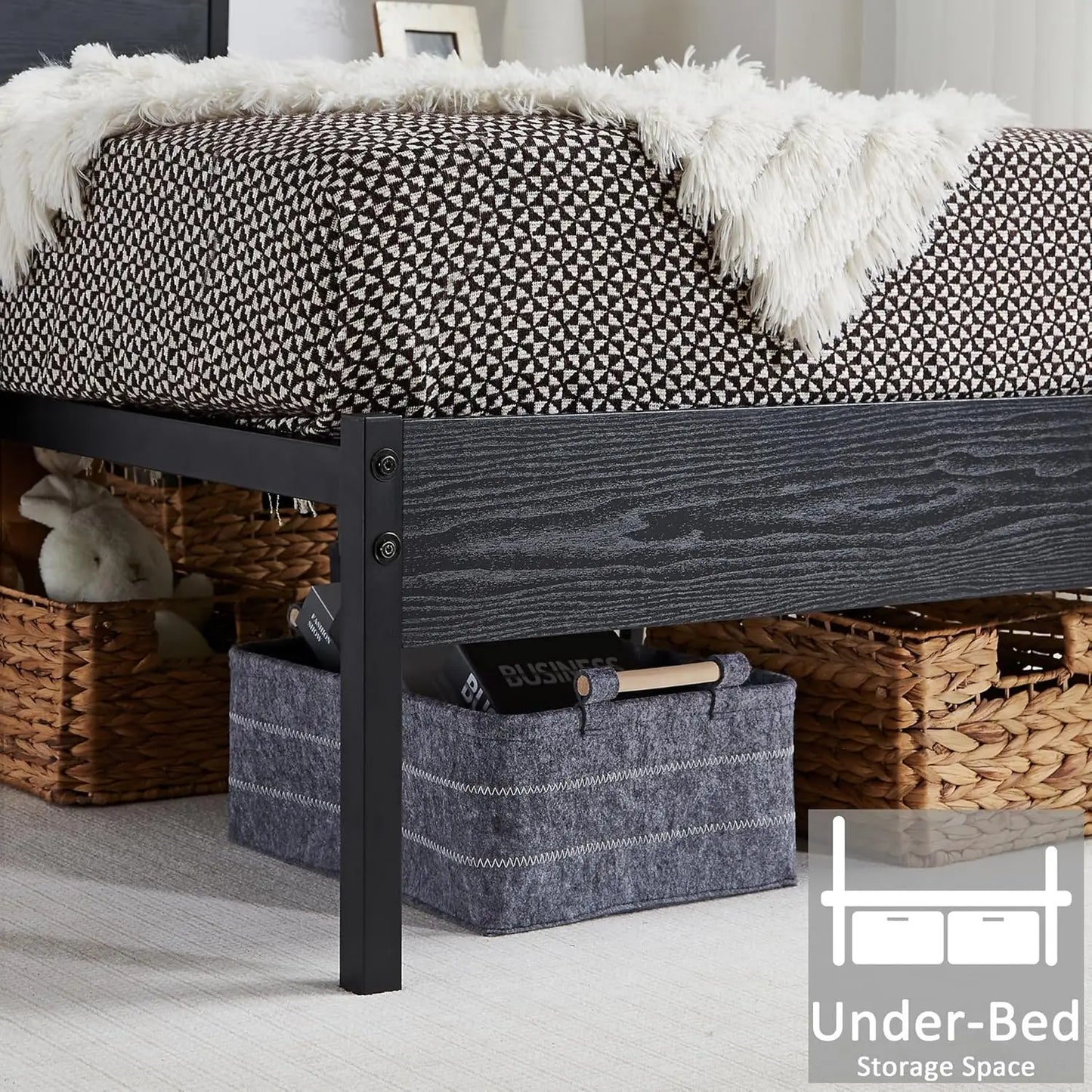 Full Platform Bed with Headboard