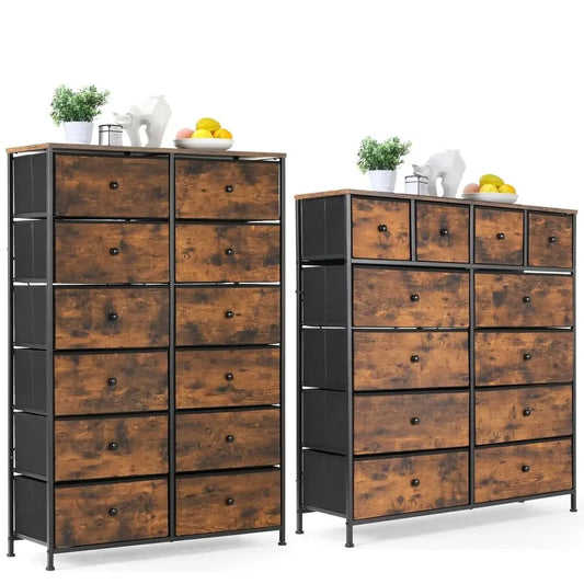 Tall Fabric Dresser with Drawers