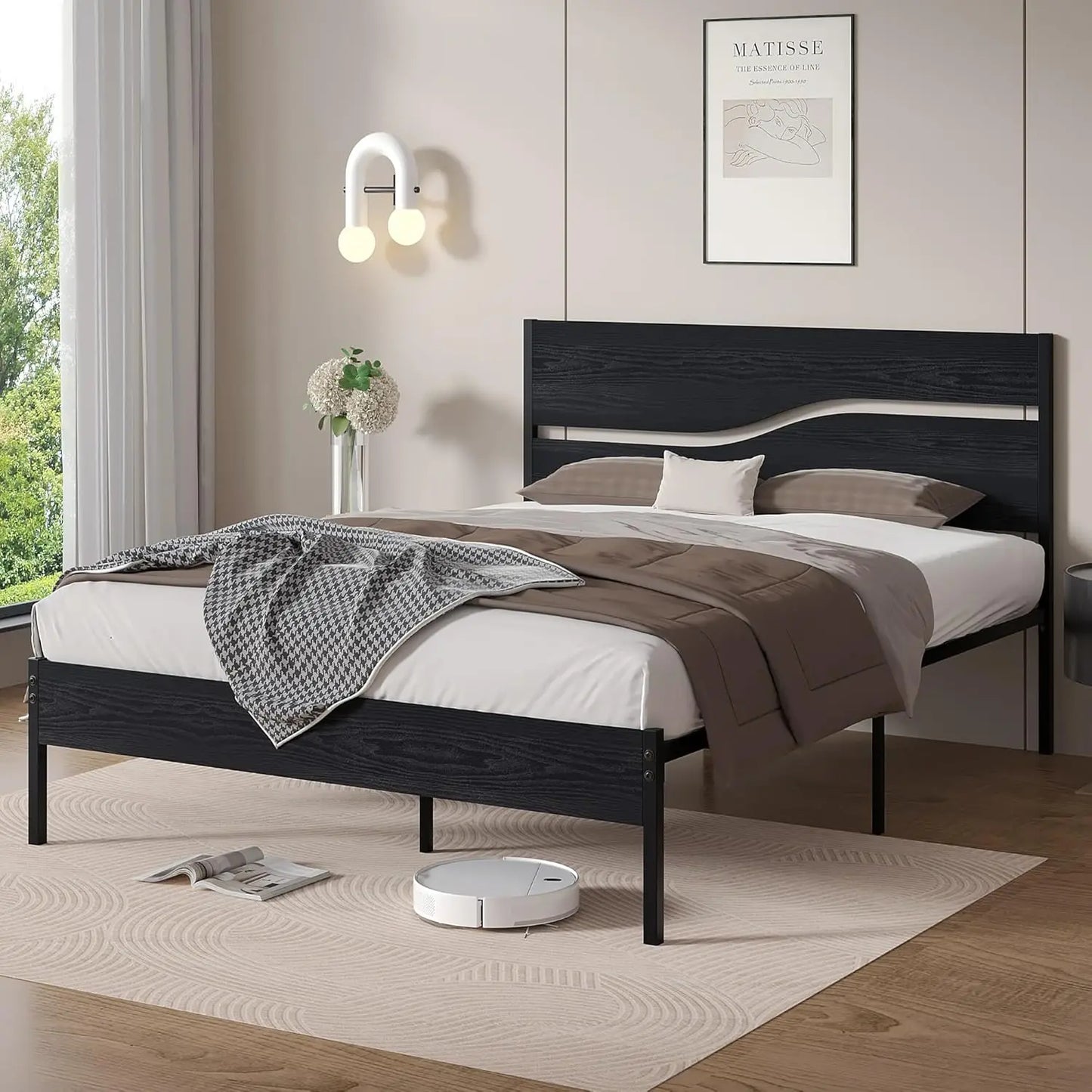 Full Platform Bed with Headboard