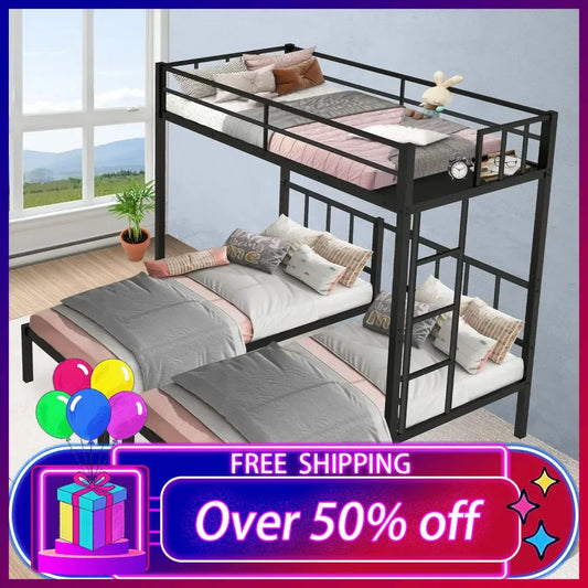 Metal Triple Twin Bunk Bed