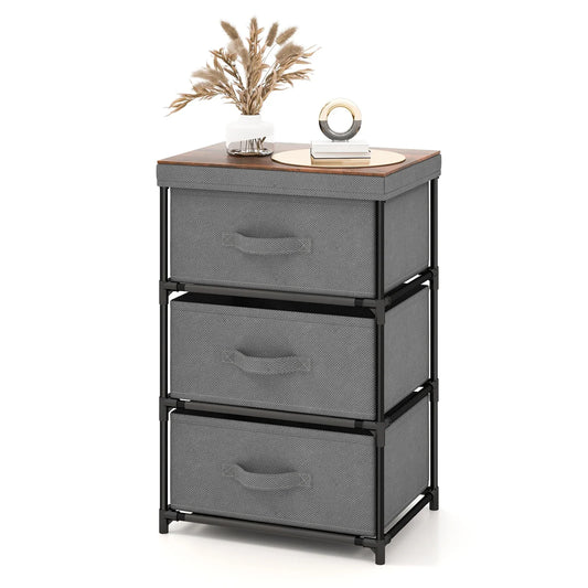 Tall Fabric Dresser with 3 Drawers