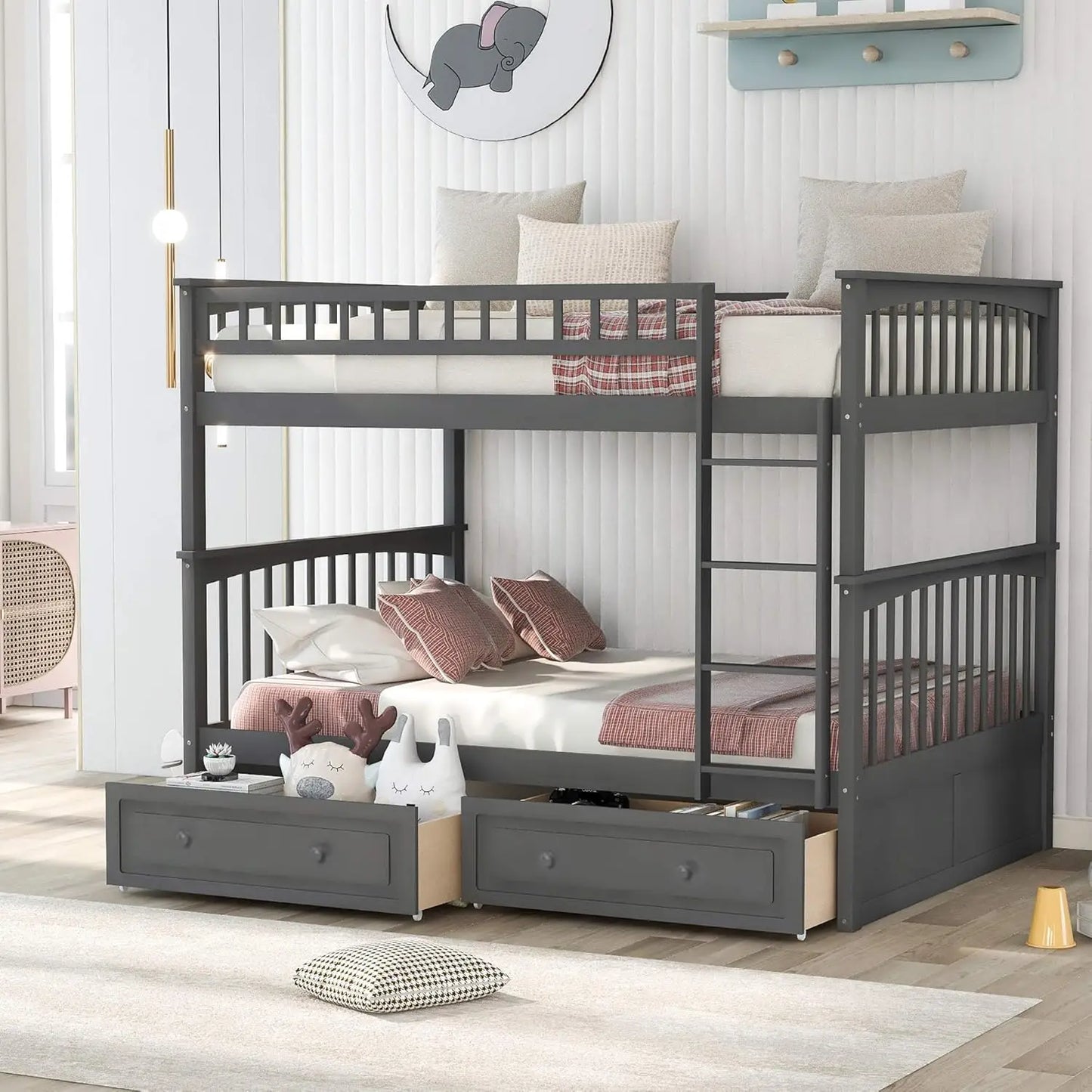 Full Over Full Wood Bunk Bed
