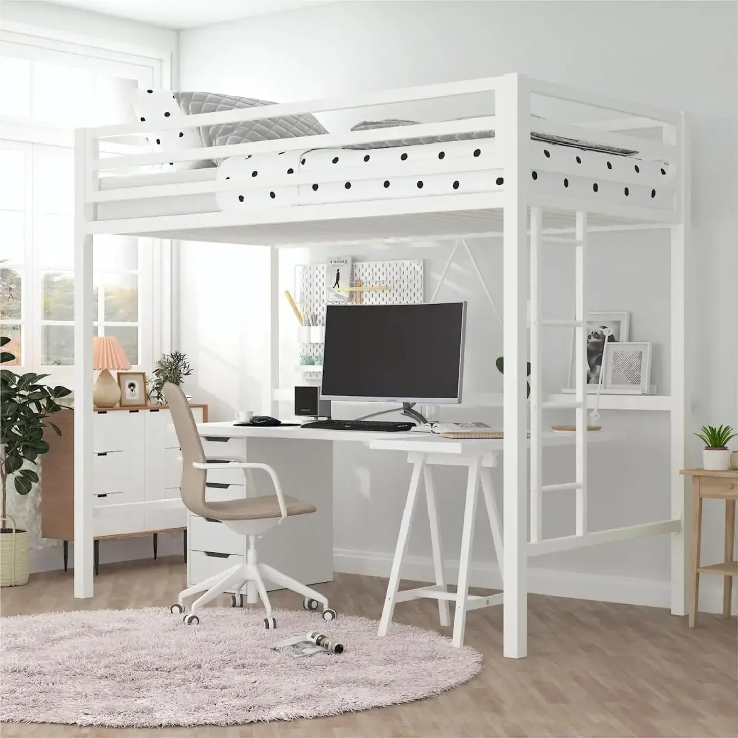 Twin Metal Loft Bed Frame