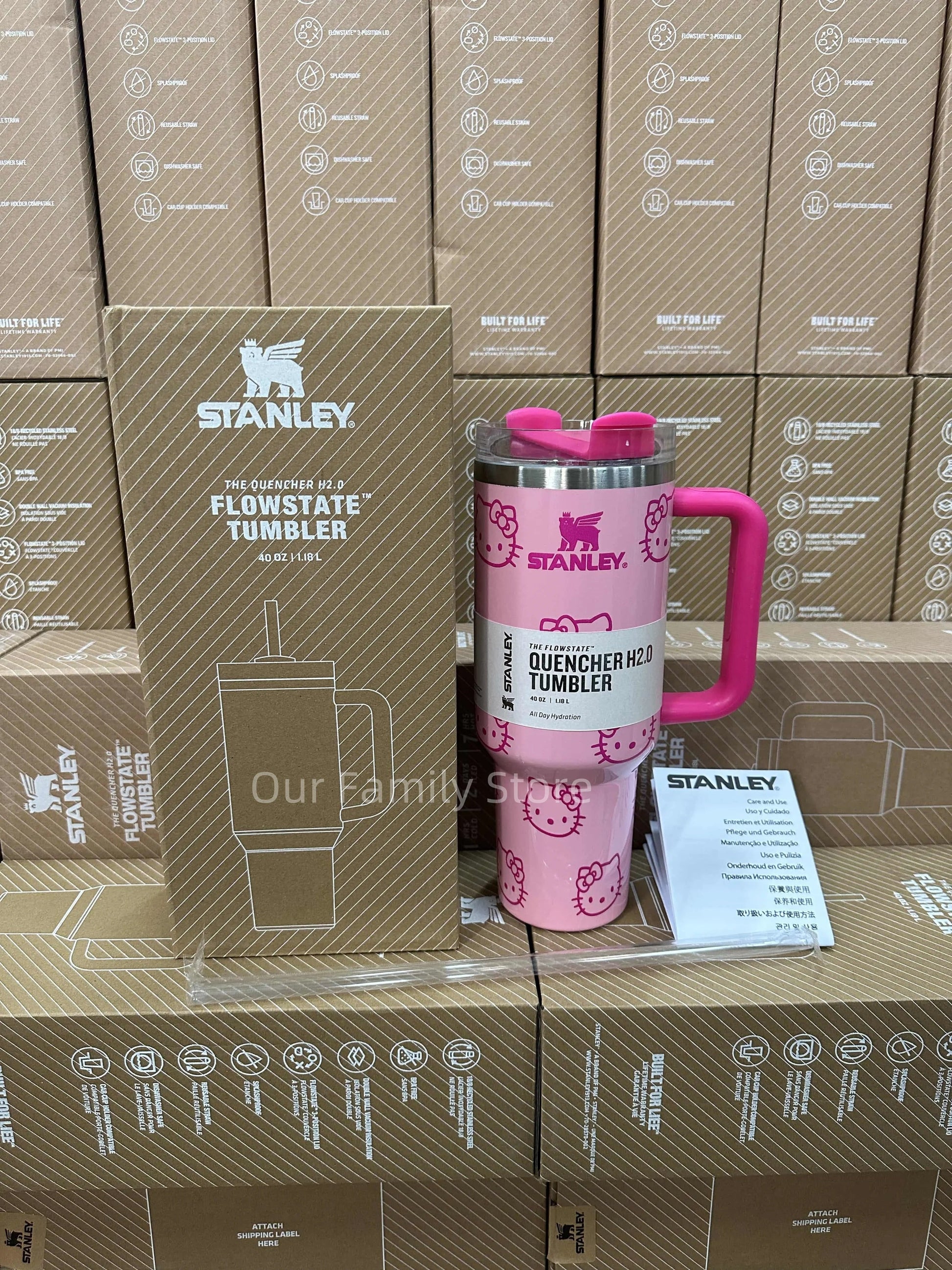 Stanley Quencher H2.0 Tumbler - Cat deep pink